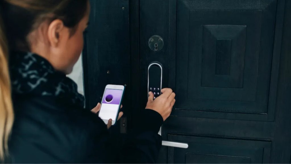 A user accessing a residential smart lock